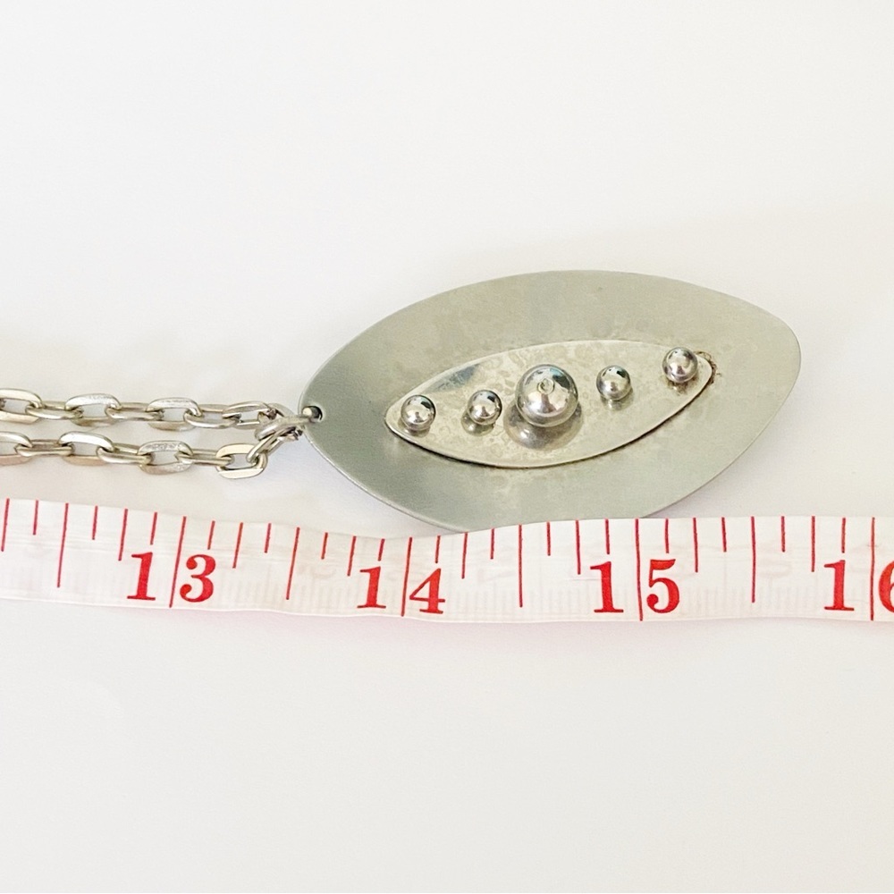 Vintage MCM silver tone mod style necklace 27” - Picture 6 of 6